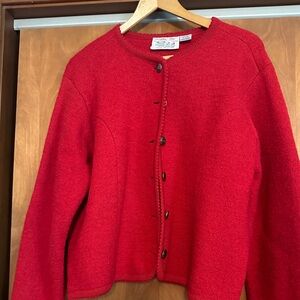 Boiled wool sweater jacket